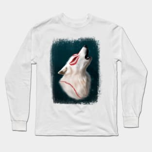 Okami Amaterasu howling portrait Long Sleeve T-Shirt